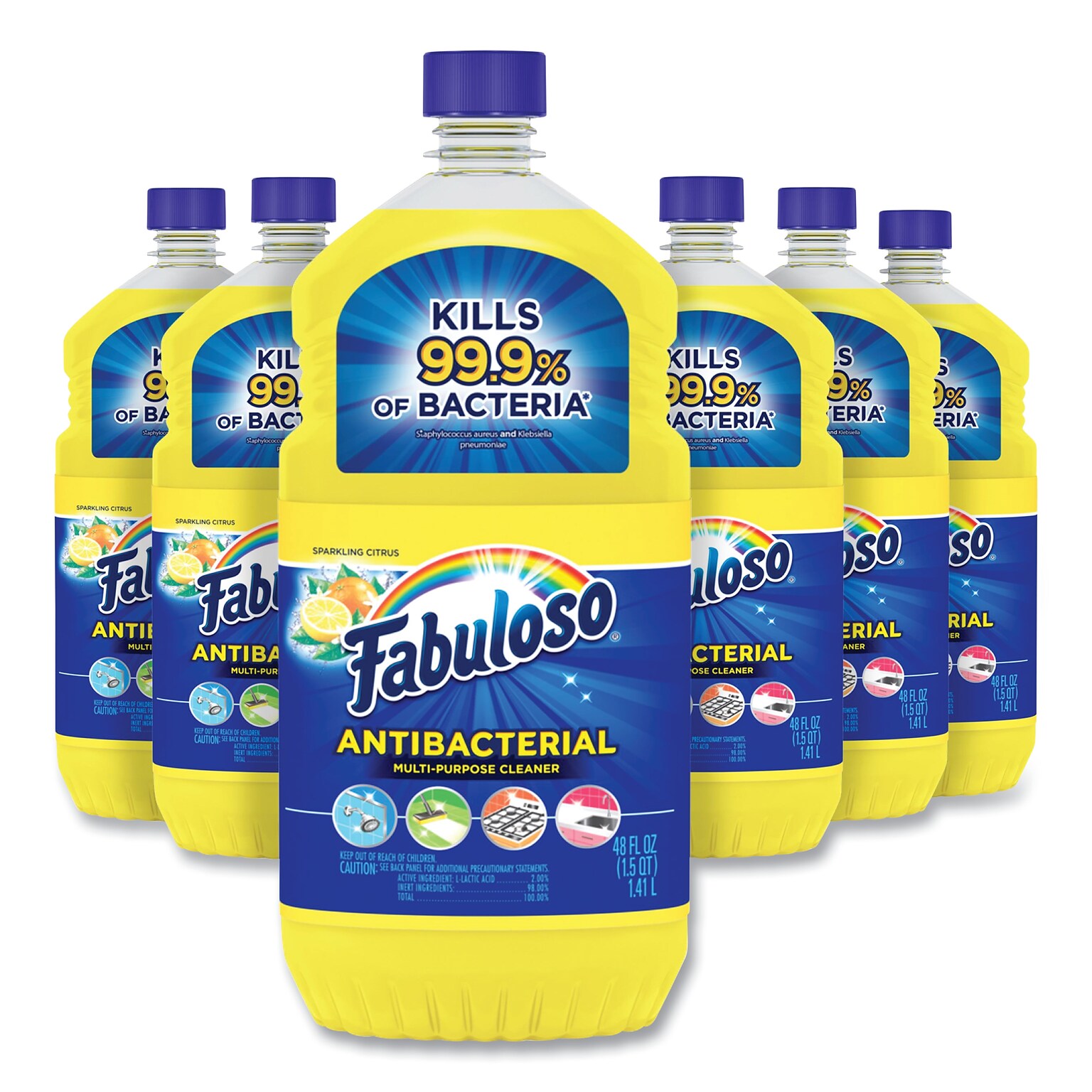 Fabuloso Antibacterial Multi-Purpose Cleaner, Sparkling Citrus Scent, 48 oz. Bottle, 6/Carton (CPC98557)