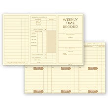 Pocket Size Weekly Time Cards, Tri Fold to 2 9/16 x 5, 250 per pack