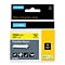 DYMO Rhino Industrial 18490 Flexible Nylon Label Maker Tape, 1/2 x 11-1/2, Black on Yellow (18490)