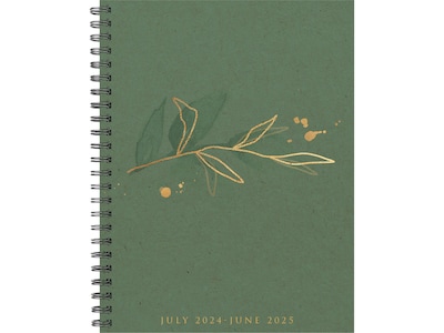 2024-2025 Willow Creek Ivy Green 6.5 x 8.5 Academic Weekly & Monthly Planner, Paper Cover, Green/G