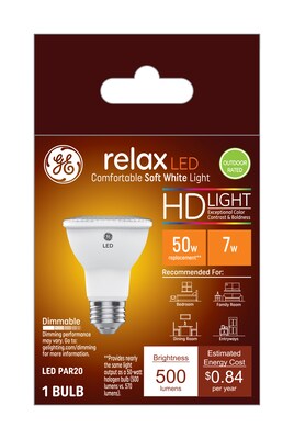 GE Relax HD 7 Watt Soft White LED Outdoor Floodlight Bulb Flood and Spot (45441)