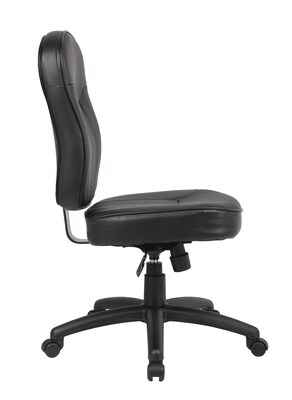 Boss Armless Leather Task Chair, Black (B1560)