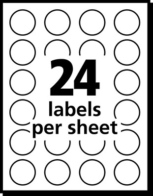 Avery Laser/Inkjet Color Coding Labels, 3/4" Dia., Yellow, 1008 Labels Per Pack (5462)