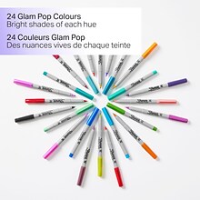 Sharpie Glam Pop Permanent Markers, Ultra Fine Tip, Assorted, 24/Pack (1949558)