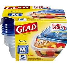 Glad Home Collection Containers, 25 Oz., 5/Pack (79067)