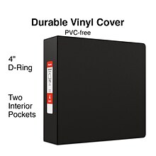 Staples Standard 4 3-Ring Non-View Binder, Black (55359/26321)