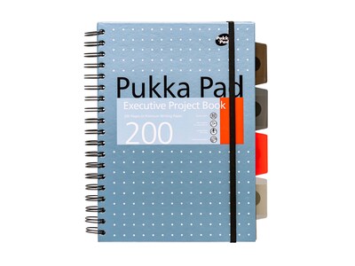 Pukka Pad Metallic 5-Subject Subject Notebooks, 6.9" x 9.8", College Ruled, 100 Sheets, Assorted Colors, 3/Pack (9589-MET)