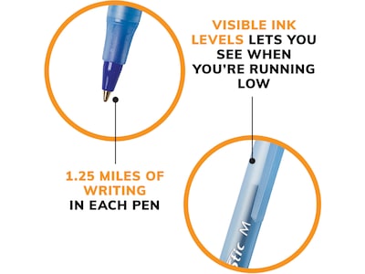 BIC Round Stic Xtra Life Ballpoint Pen, Medium Point, Blue Ink, 500/Pack (GSM500E-BLU)