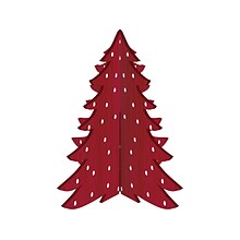 Amscan Christmas 2D Small Tree Decoration, Red/White, 3/Pack (244244)