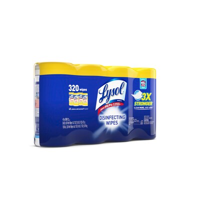 Lysol Disinfecting Wipes, Lemon and Lime Blossom, 80/Canister, 4/Pack (1920090641)