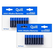 Quill Alkaline Batteries AAA, 32/Pack (CDQU1006BK)