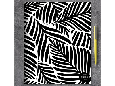 2024-2025 TF Publishing Black Leaves 9" x 11" Academic Monthly Planner, Paperboard Cover, Black/White (AY25-4500)