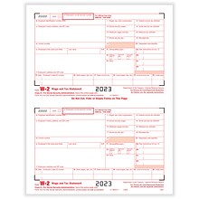 ComplyRight 2023 W-2 Tax Form, 1-Part, 2-Up, Federal Copy A, 50/Pack (520150)