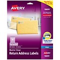 Avery Easy Peel Inkjet Return Address Labels, 2/3 x 1-3/4, Clear, 60 Labels/Sheet, 10 Sheets/Pack