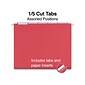 Quill Brand® Hanging File Folders, 1/5-Cut, Letter Size, Red, 25/Box (7387QRD)