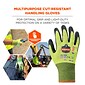 Ergodyne ProFlex 7022 Hi-Vis Nitrile Coated Cut-Resistant Gloves, ANSI A2, Dry Grip, Lime, XL, 144 Pairs (17875)