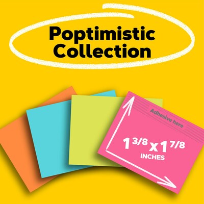 Post-it Notes, 1 3/8 x 1 7/8, Poptimistic Collection, 100 Sheet/Pad, 12 Pads/Pack (653AN)