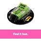 Post-it 'Sign & Date' Message Flags, .94" Wide, Green, 200 Flags/Pack (680-HVSD)