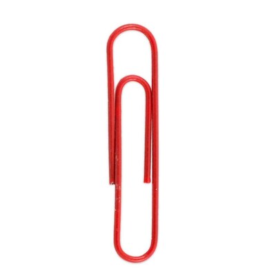 JAM Paper® Colored Jumbo Paper Clips, Large 2 Inch, Red Paperclips, 2 Packs of 75 (2183754a)