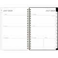 2024-2025 Blue Sky Leopard Black 5 x 8 Academic Weekly & Monthly Planner, Plastic Cover, Black/Whi