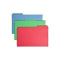 Smead FasTab Reinforced Recycled Hanging File Folder, 3-Tab Tab, Legal Size, Assorted Colors, 18/Box