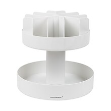 Mind Reader Anchor Collection 2-Tier Lazy Susan Countertop Organizer, White (SNACKCAR-WHT)