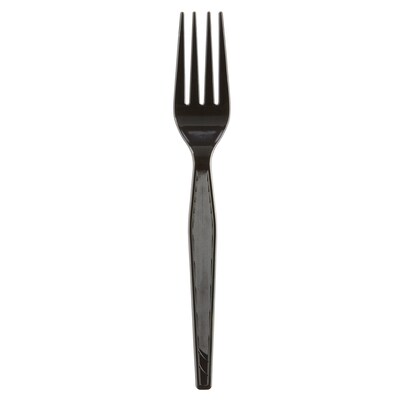 Dixie Plastic Fork, Heavy-Weight, Black, 1000/Carton (FH517)