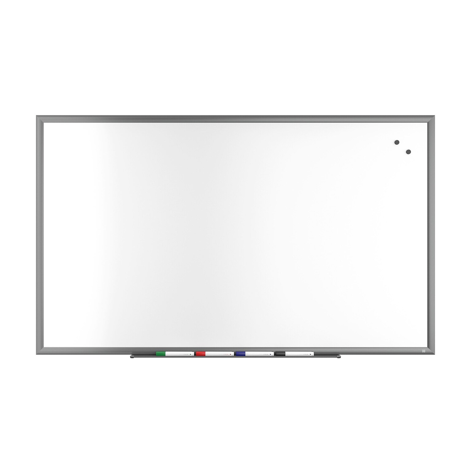 TRU RED™ Magnetic Porcelain Dry Erase Board, Gunmetal Frame, 5 x 3 (TR61186)