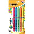 BIC Brite Liner Stick Highlighter with Grip, Chisel Tip, Assorted, 5/Pack (31257)