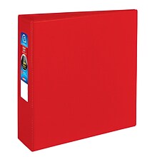 Avery Heavy Duty 3 3-Ring Non-View Binders, D-Ring, Red (79583)