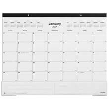 2024 Staples 22 x 17 Desk Pad Calendar, Unlined, Black/White (ST58448-24)