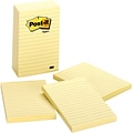 Post-it Sticky Notes, 4 x 6 in., 5 Pads, 100 Sheets/Pad, Lined, The Original Post-it Note, Canary Ye