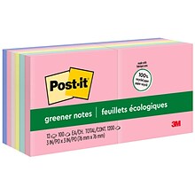 Post-it Recycled Notes, 3 x 3, Sweet Sprinkles Collection, 100 Sheet/Pad, 12 Pads/Pack (654-RP-A/6