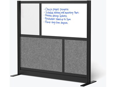 Luxor Workflow Series 4-Panel Freestanding Modular Room Divider System Starter Wall with Whiteboard,