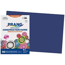 Prang 12 x 18 Construction Paper, Bright Blue, 50 Sheets/Pack (P7507-0001)
