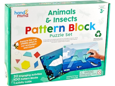 hand2mind Animals & Insects Pattern Block Puzzle Set (94461)