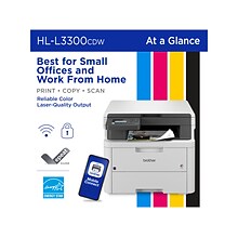 Brother HL-L3300CDW Wireless Digital Multi-Function Printer, Laser Quality Output, Refresh Subscript