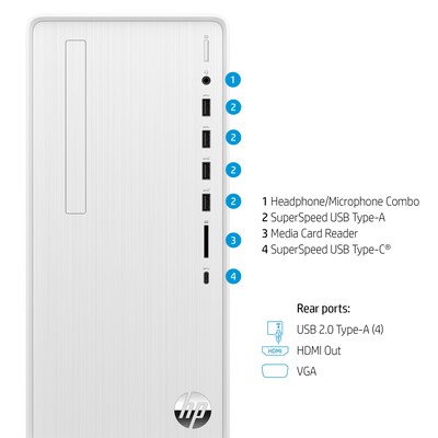 HP Pavilion TP01-3006 Desktop Computer, Intel Core i7-12700, 12GB Memory, 256GB SSD (577M8AA#ABA)