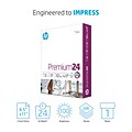 HP Premium24 8.5 x 11 Laser Paper, 24 lbs., 100 Brightness, 500 Sheets/Ream (HPJ1124)