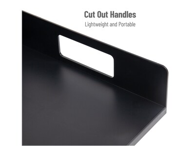 Mind Reader Plastic Utensil Napkin Plate Holder Silverware Organizer Serving Tray, Black (PSNAPUT-BL