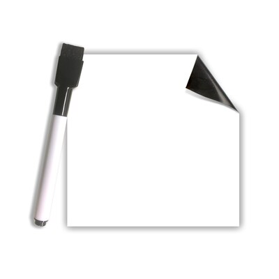 Flipside Products Dry Erase Stickables with Dry Erase Marker, White, 4" x 4", 12 Per Pack, 2 Packs (FLP93344)