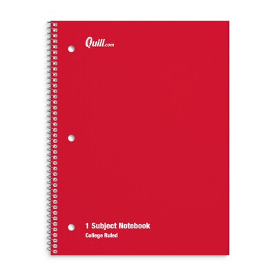 Quill Brand® 1-Subject Notebook, 8 x 10.5, College Ruled, 70 Sheets, Assorted (27498M)