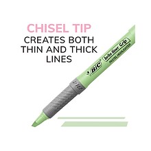 BIC Brite Liner Grip Highlighters Chisel Tip, Assorted Colors, 12/Pack (GBLD11-AST)