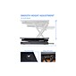 Rocelco 40"W 5"-20"H Adjustable Standing Desk Converter with Dual Monitor Mount, Teak (R DADRT-40-DM2)