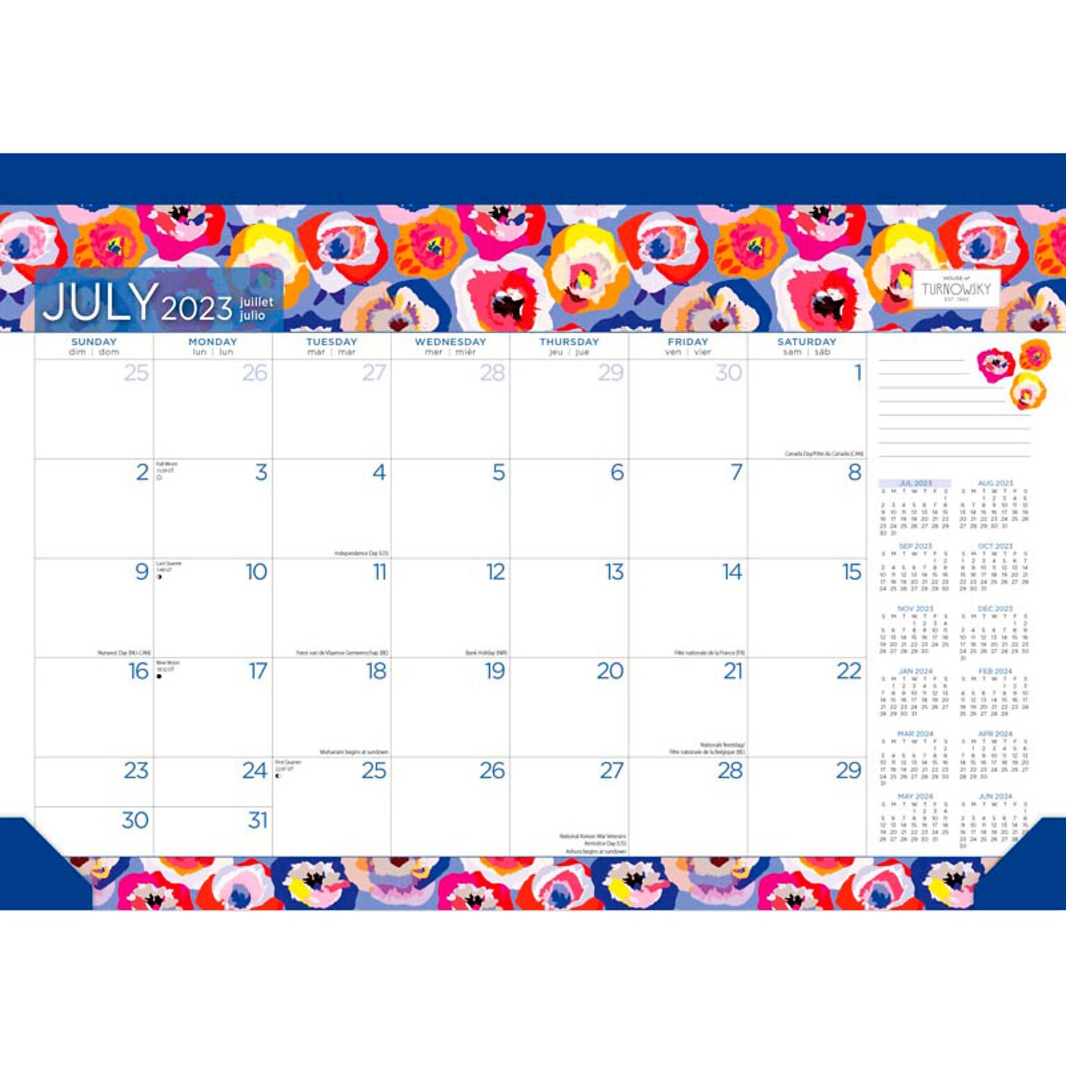 2023-2024 Plato House of Turnowsky 14 x 10 Academic & Calendar Monthly Desk Pad Calendar (9781975472092)