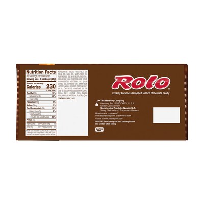 ROLO Milk Chocolate Caramels Candy Rolls, 1.7 oz, 36/Box (HEC24400)