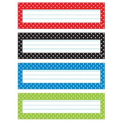 Trend® Polka Dots Desk Toppers® Name Plates, 2.88 x 9.5, Bundle of 6 Packs, 32 per Pack (T-69951)