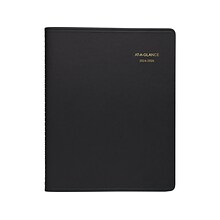 2024-2025 AT-A-GLANCE 7 x 8.75 Academic Weekly Appointment Book, Faux Leather Cover, Black (70-958