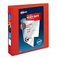 Avery Heavy Duty 1 1/2" 3-Ring View Binders, One Touch EZD Ring, Red (79171)
