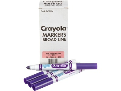 Crayola Kids Marker, Conical Tip, Purple, 12/Pack, 6 Packs/Carton (58-7800-040CT)